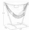 Dark gray U-shaped vertical hammock chair with headrests