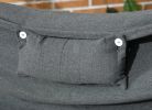 Dark gray U-shaped vertical hammock chair with headrests