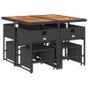 Garden Dining Set Black, Brown, Cream White