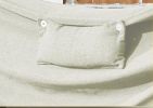 Milk white U-shaped vertical hammock with headrests