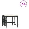 Garden Stool Set of 4 Black and Cream