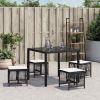Garden Stool Set of 4 Black and Cream