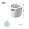 Direct Wicker 31" Outdoor Round Magnesium Oxide Gas Fire Pit Table with Lid & Rain Cover,White