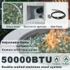 Direct Wicker 31" Outdoor Round Magnesium Oxide Gas Fire Pit Table with Lid & Rain Cover,White