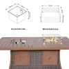 Direct Wicker 7 PCS Patio Conversational Sofa Set With Gas Firepit and Ice Container Dining Table