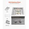Double Grilling Side Burners for Outdoor Kitchen, Convertible to Natural Gas
