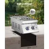 Double Grilling Side Burners for Outdoor Kitchen, Convertible to Natural Gas