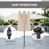 Extra Large 15ft Double-Sided Patio Umbrella with Crank Handle Cream White for Deck Lawn Backyard Pool Outdoor Market
