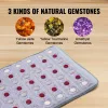 Far Infrared Heating Pad, Amethyst Heating Pad with Jade & Tourmaline Stones, 660nm Photon Light & Negative Ions, 103-159 F Hot Gemstones Mat
