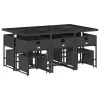 Garden Dining Set Black, Cream white