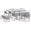 Garden Dining Set Black, Cream white