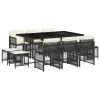 Garden Dining Set Black Poly Rattan 10-seater Foldable