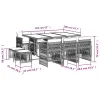 Garden Dining Set Black Poly Rattan 10-seater Foldable