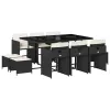 Garden Dining Set Black