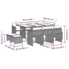 Garden Dining Set Black