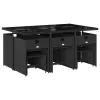 Garden Dining Set Black