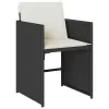Garden Dining Set Black