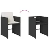 Garden Dining Set Black
