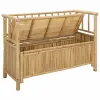 Garden Storage Bench 110 x 47 x 80 cm Bamboo Natural