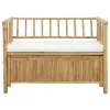 Garden Storage Bench 110 x 47 x 80 cm Bamboo Natural