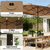 Garden sunshade umbrella, with base courtyard umbrella, outdoor umbrella, Khaki