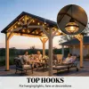 Hard top pavilion canopy, terrace pavilion, black gray