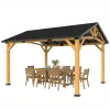 Hard top pavilion canopy, terrace pavilion, black gray