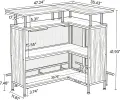 L-Shaped Home Bar Unit Liquor Bar Table with Glasses Holders And Shelves for Kitchen Dining Room Bar Counter Storage