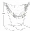 Milk white U-shaped vertical hammock with headrests