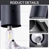 Modern Outdoor Porch Light Patio Light in 2 Lights with Aluminum Cylinder and Tempered Glass Cover Waterproof Wall Sconce 4 Pack (Matte Black)