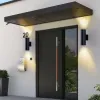 Modern Outdoor Porch Light Patio Light in 2 Lights with Aluminum Cylinder and Tempered Glass Cover Waterproof Wall Sconce 4 Pack (Matte Black)