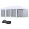 Outdoor 10x20 Event Tent , Pop-Up Canopy with Sidewalls, Instant Sun Shelter, 6 Mesh Walls for Party, Events, Backyard, wedding