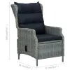 Outdoor Dining Set Light Grey, Black