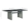 Outdoor Dining Set Light Grey, Black