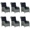 Outdoor Dining Set Light Grey, Black