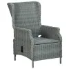 Outdoor Dining Set Light Grey, Black