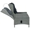 Outdoor Dining Set Light Grey, Black