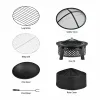 Outdoor Fire Pit with BBQ Grill and High-temp Resistance Finish