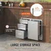 Access Door/Triple Drawers with Propane Drawer and Adjustable Garbage Ring, Perfect for BBQ Island Patio Grill Station