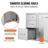 Access Door/Triple Drawers with Propane Drawer and Adjustable Garbage Ring, Perfect for BBQ Island Patio Grill Station