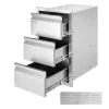Box Frame Style Flush Mount BBQ Drawers with Stainless Steel Handle, BBQ Island Drawers for Outdoor Kitchens or Patio Grill Station
