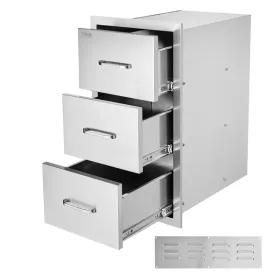 Outdoor Kitchen Drawers Stainless Steel with Handle, BBQ Island Drawers for Outdoor Kitchens or Patio Grill Station