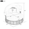 Outdoor Patio Rattan Round Daybed with Retractable Canopy, with Removable Cushions