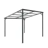 Outdoor Pergola, 10' x 10' Outdoor Hardtop Gazebo Pergola for Yard, Large 10x10 Galvanized Steel Lean to Wall-Mounted carport