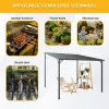 Outdoor Pergola, 10' x 10' Outdoor Hardtop Gazebo Pergola for Yard, Large 10x10 Galvanized Steel Lean to Wall-Mounted carport