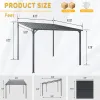 Outdoor Pergola, 10' x 10' Outdoor Hardtop Gazebo Pergola for Yard, Large 10x10 Galvanized Steel Lean to Wall-Mounted carport