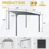 Outdoor Pergola, 10' x 10' Outdoor Hardtop Gazebo Pergola for Yard, Large 10x10 Galvanized Steel Lean to Wall-Mounted carport