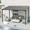 8x12 Galvanized Steel Lean to Wall-Mounted Pergola