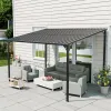 8x12 Galvanized Steel Lean to Wall-Mounted Pergola
