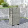 Outdoor Towel Rack for Pool w/ Drawer & Cabinet, Gray
